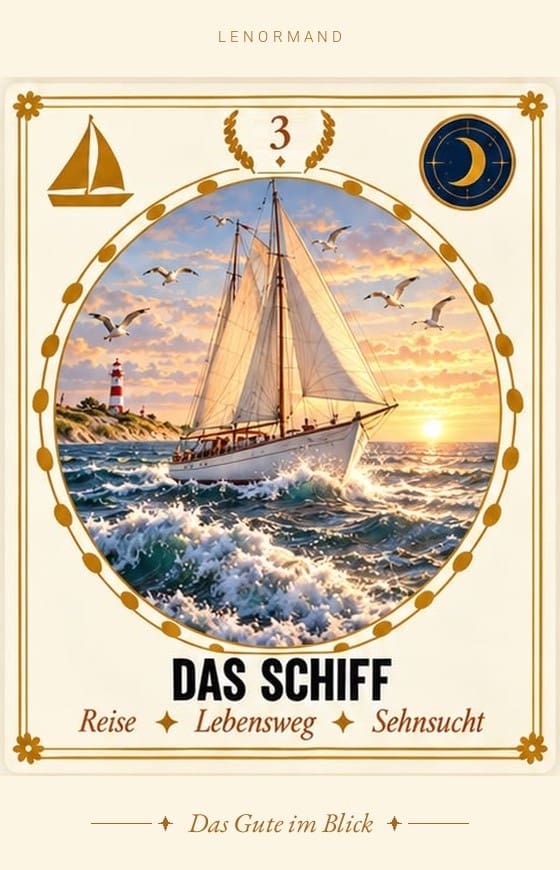 Lenormand-Karte 3 Das Schiff – Bedeutung