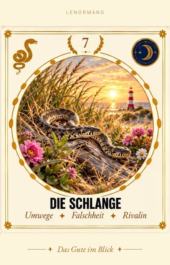 Lenormand-Karte 7 Die Schlange – Bedeutung