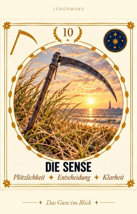 Lenormand-Karte 10 Die Sense – Bedeutung