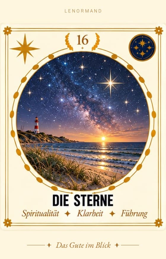 Lenormand-Karte 16 Die Sterne – Bedeutung