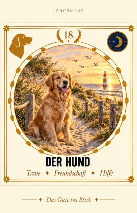 Lenormand-Karte 18 Der Hund – Bedeutung