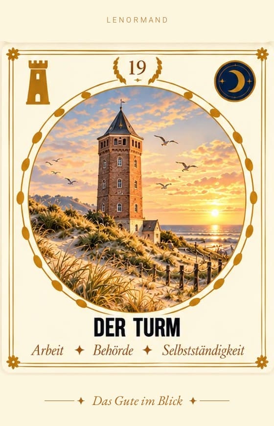 Lenormand-Karte 19 Der Turm – Bedeutung