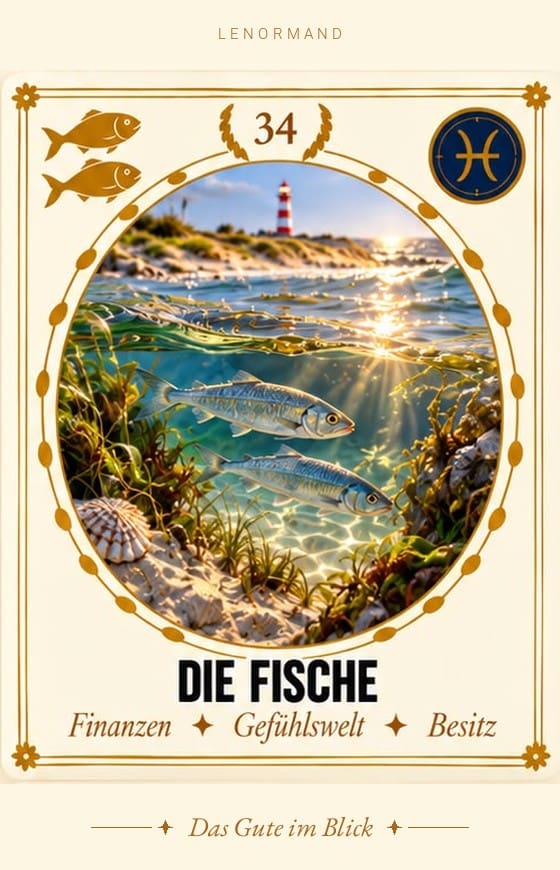 Lenormand-Karte 34 Die Fische – Bedeutung